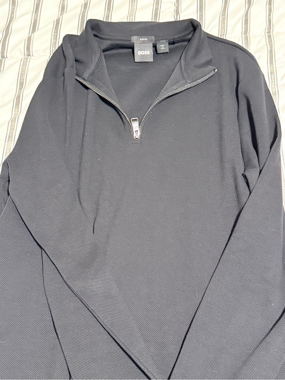 BOSS Black Zip-Neck Men's Sweater